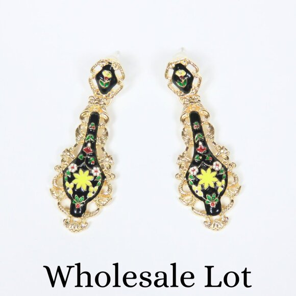 Vintage Style Earrings - Wholesale Lot - Floral 6 Pairs - NEW - Reseller Bundle - Picture 1 of 4